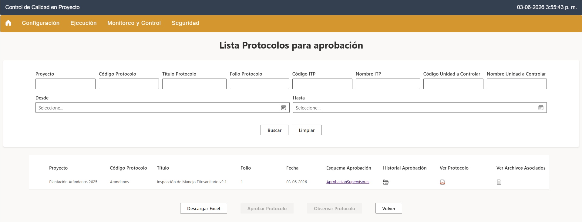 Aplicación web aprobación